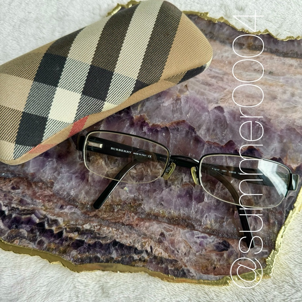 Burberry Vintage Semi Rimless Optical Glasses Black